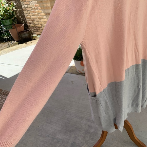 Pink and Grey color block cardigan - Picture 6 of 7
